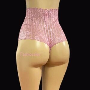 Victorias Secret High-waist Sexy Floral Lace Thong Panty dusk mauve Small